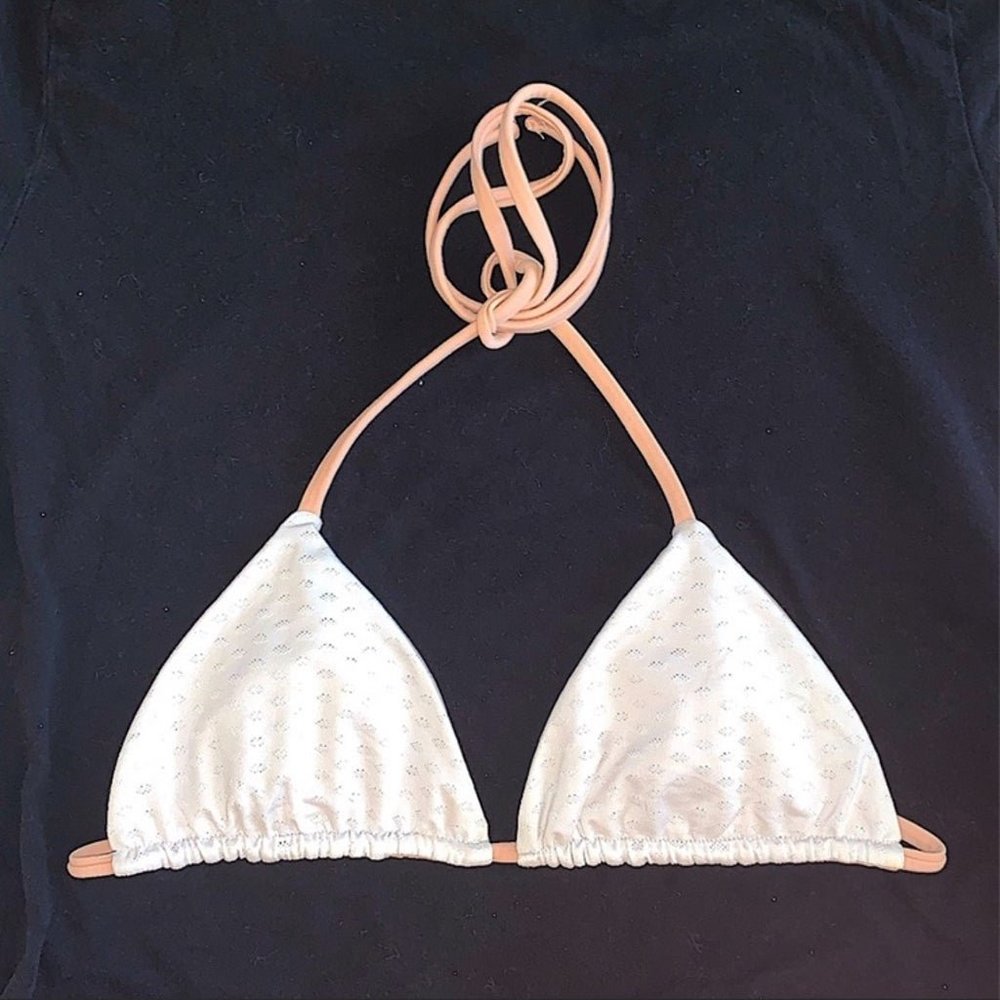 NWOT Lolli Swim Reversible Hawaiian Coconut Sunshine Bikini Top Sz L